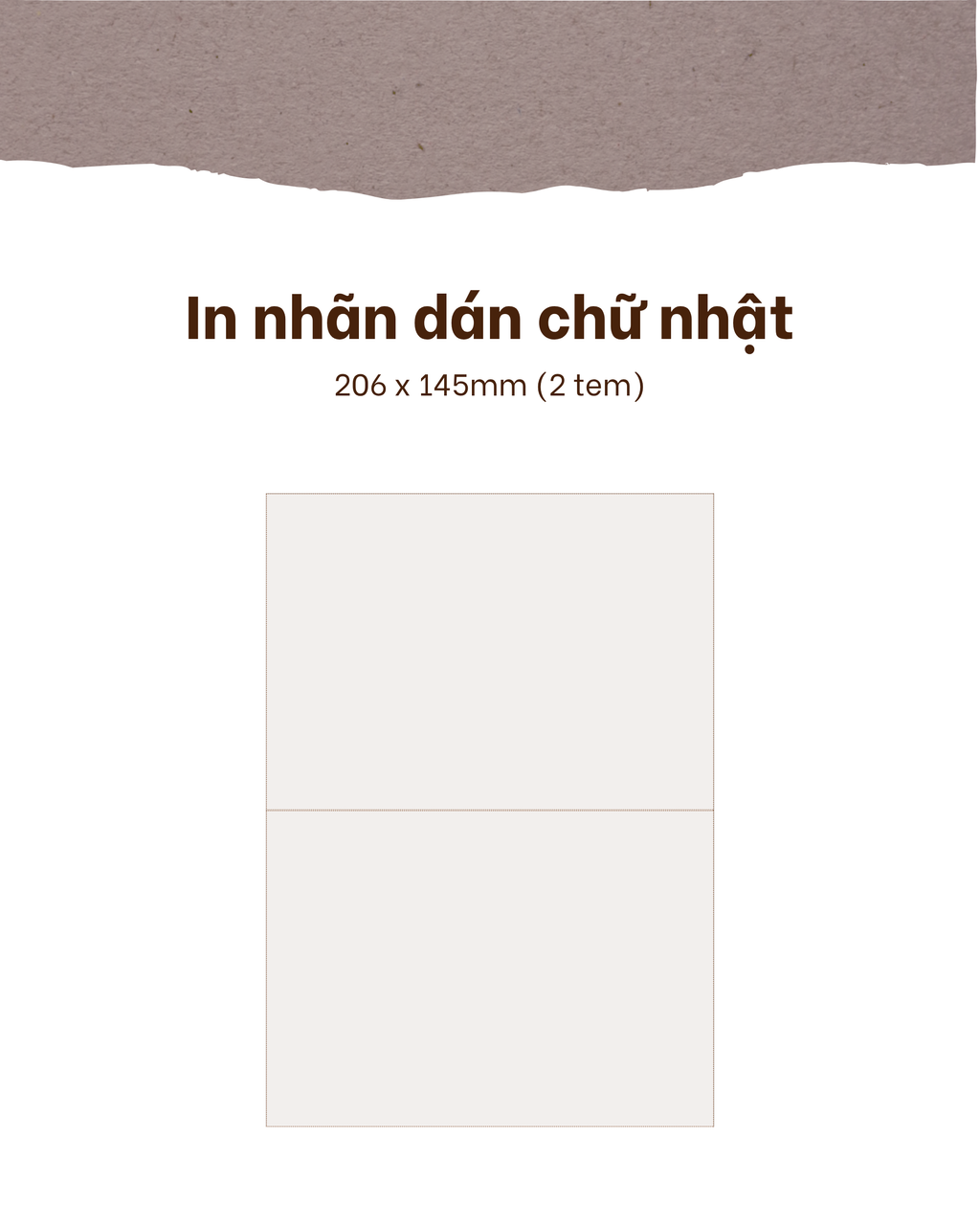In nhãn dán chữ nhật