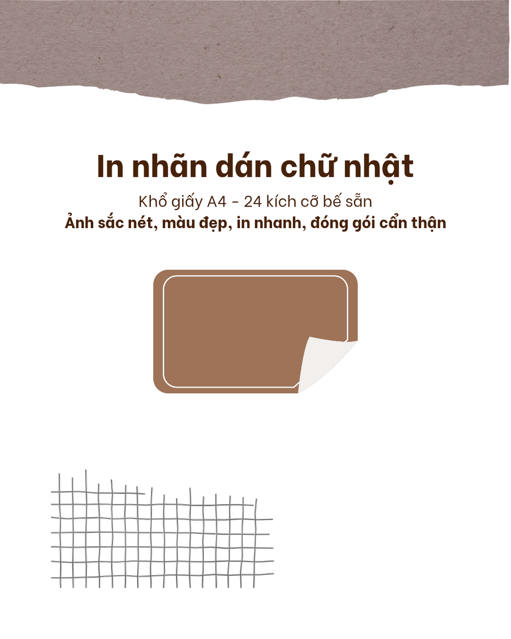 In nhãn dán chữ nhật